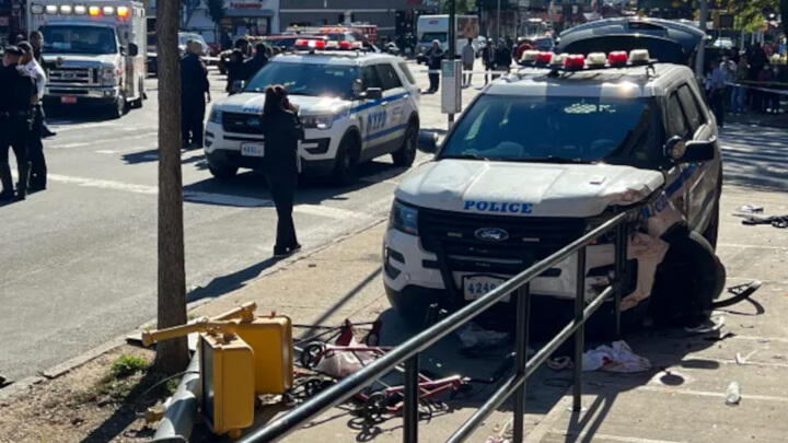 В Нью-Йорке полицейский автомобиль сбил на тротуаре 8 человек