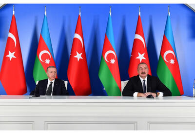 Президент Ильхам Алиев и Президент Реджеп Тайип Эрдоган выступили с заявлениями для печати - ФОТО - ВИДЕО