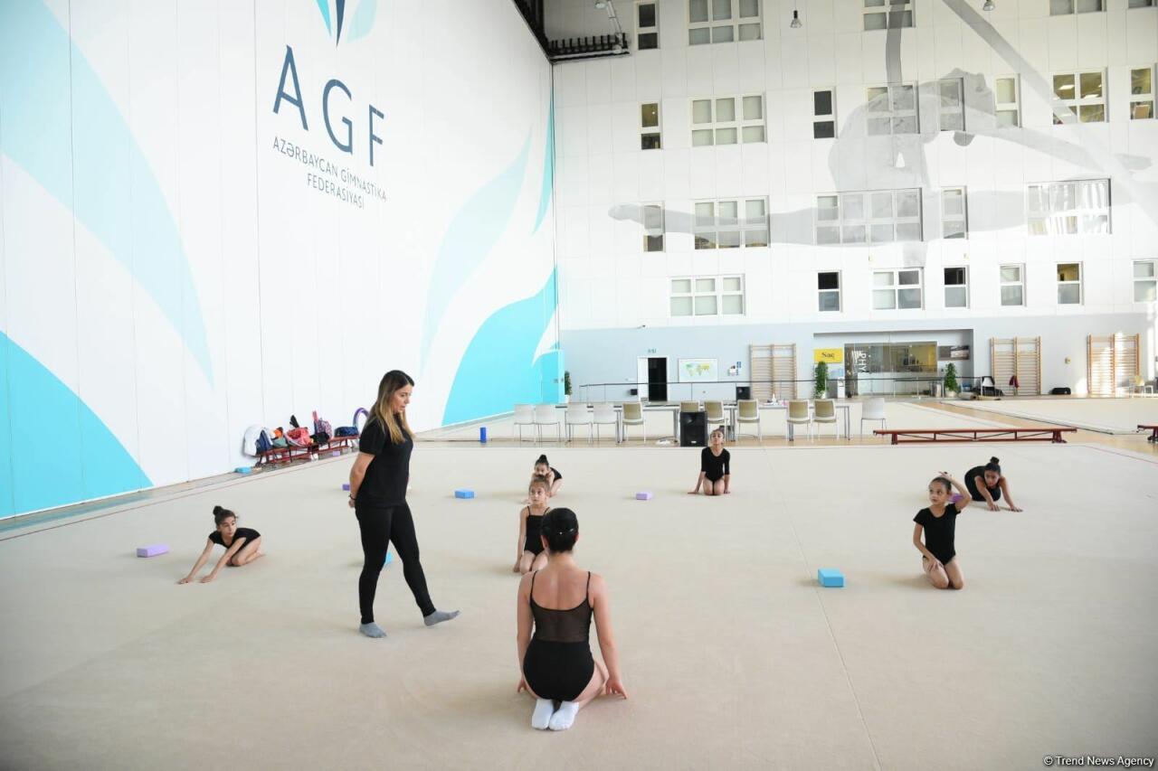 В Национальной арене гимнастики в Баку проходят учебно-тренировочные сборы спортсменок из Гянджи и Масаллы
