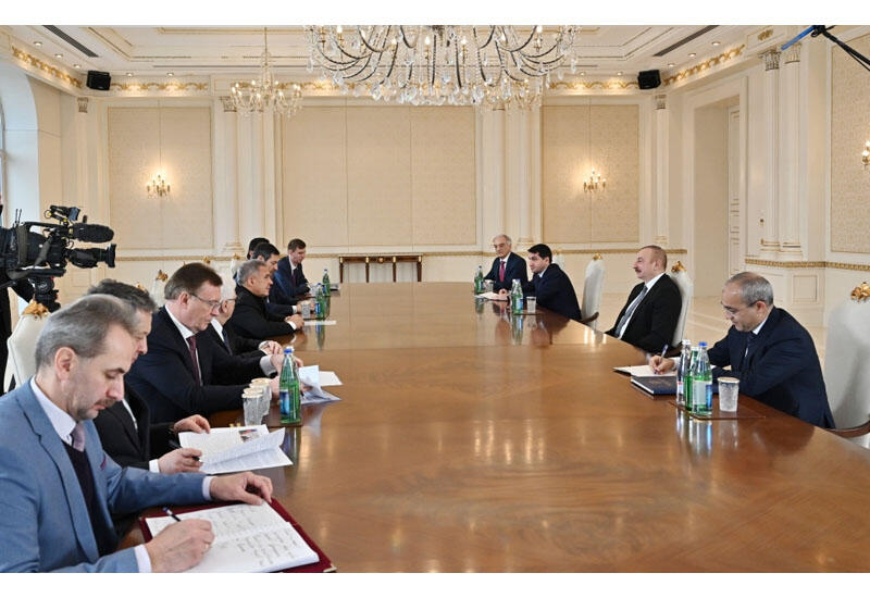 Президент Ильхам Алиев принял делегацию во главе с Президентом Республики Татарстан