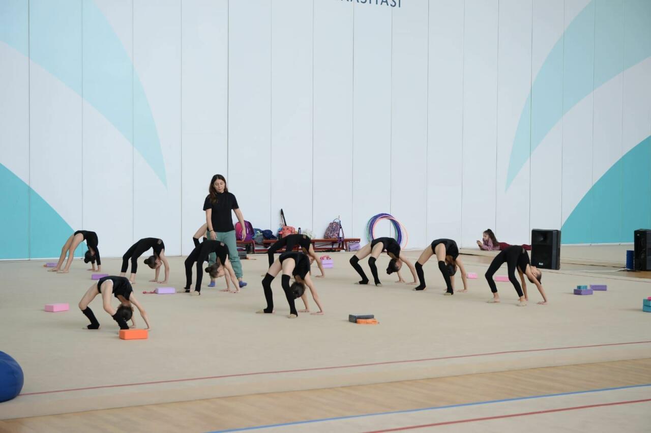 В Национальной арене гимнастики в Баку проходят учебно-тренировочные сборы спортсменок из регионов страны