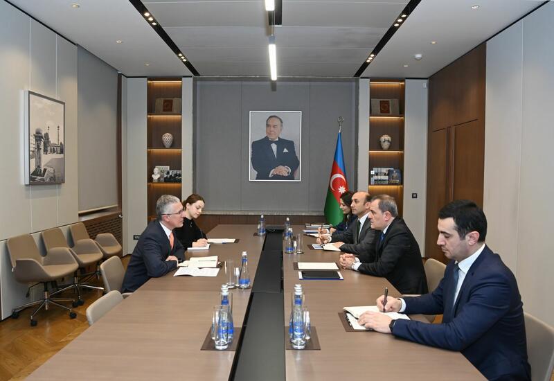 Джейхун Байрамов на переговорах с послом Великобритании