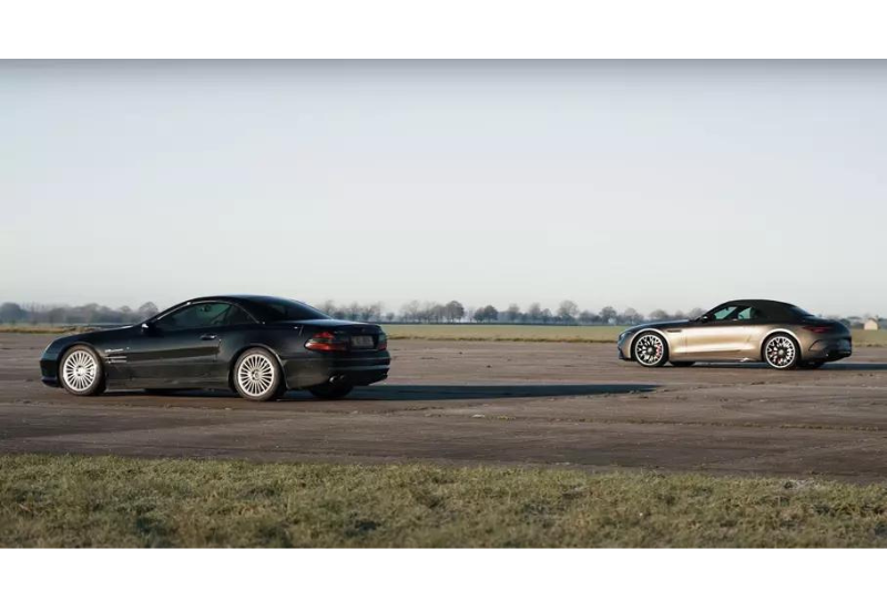 Два поколения Mercedes-Benz SL сравнили в гонке по прямой
