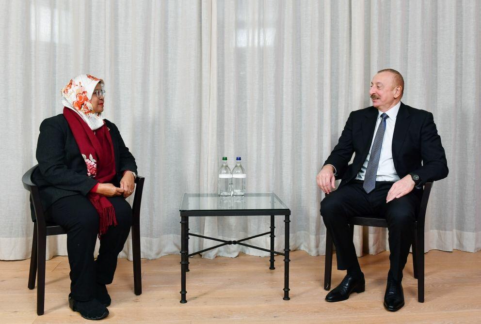 Президент Ильхам Алиев встретился в Давосе с исполнительным директором Программы ООН по населенным пунктам