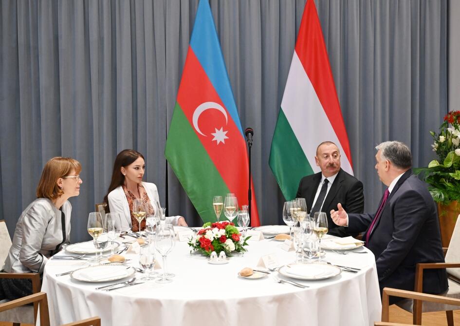 В Будапеште дан официальный обед в честь Президента Ильхама Алиева и Первой леди Мехрибан Алиевой