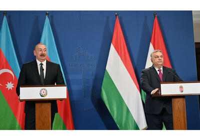Президент Азербайджана Ильхам Алиев и премьер-министр Венгрии Виктор Орбан выступили с заявлениями для прессы - ФОТО - ВИДЕО