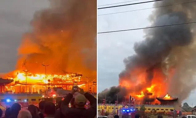 Крупный пожар в буддийском храме в пригороде Мельбурна