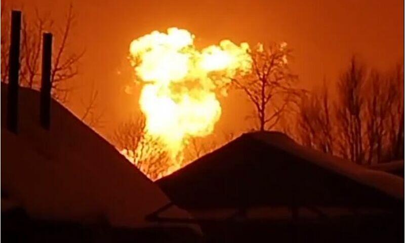 Взрыв на газопроводе в России попал на видео