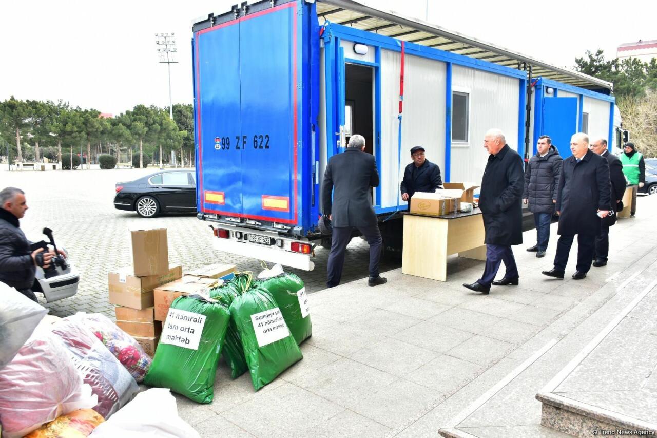 Sumqayıtdan Türkiyəyə növbəti yardım göndərilib