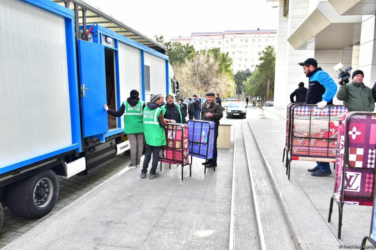 Sumqayıtdan Türkiyəyə növbəti yardım göndərilib