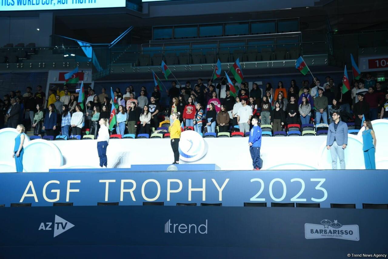 В Баку состоялась церемония награждения победителей Кубка мира по прыжкам на батуте в индивидуальной программе