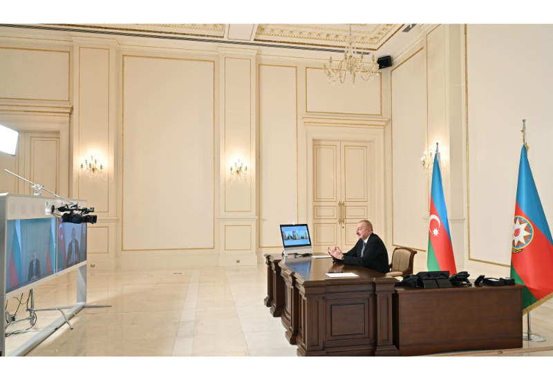 Президент Азербайджана Ильхам Алиев встретился с Президентом Болгарии Руменом Радевым в формате видеоконференции