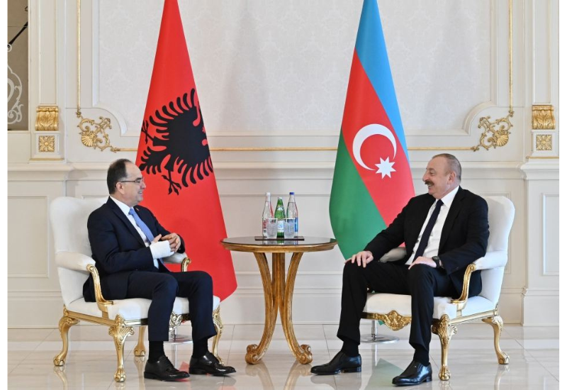 Prezident İlham Əliyev Albaniya Prezidenti Bayram Beqay ilə görüşüb