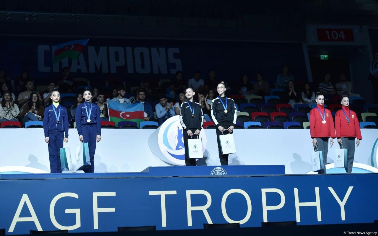 Церемония награждения победителей Международного турнира AGF Trophy в Баку: Азербайджан занял второе место в командном зачете среди юниорок