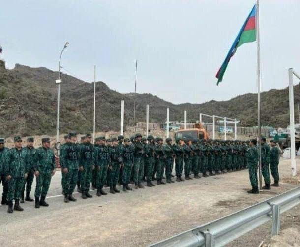 Военнослужащие Госпогранслужбы Азербайджана на новом КПП на границе с Арменией
