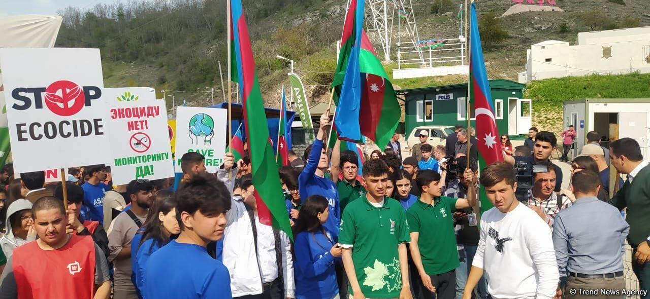 Временно приостанавливается акция протеста азербайджанских экоактивистов на  дороге Лачин-Ханкенди - ФОТО - ВИДЕО
