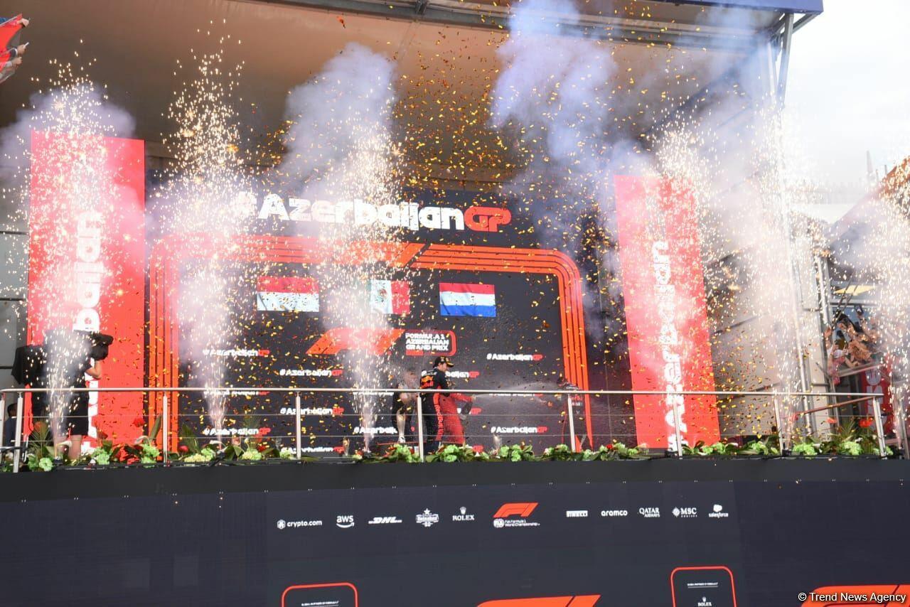 Награждены победитель и призеры Гран-при Азербайджана "Формулы-1"