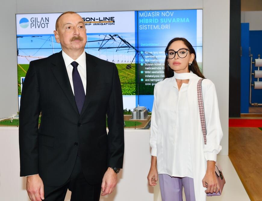 Президент Ильхам Алиев и Первая леди Мехрибан Алиева ознакомились с XVI выставкой Caspian Agro и XXVIII выставкой InterFood Azerbaijan