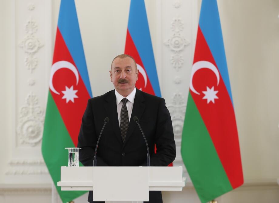 Президент Ильхам Алиев и Президент Гитанас Науседа выступили с заявлениями для прессы