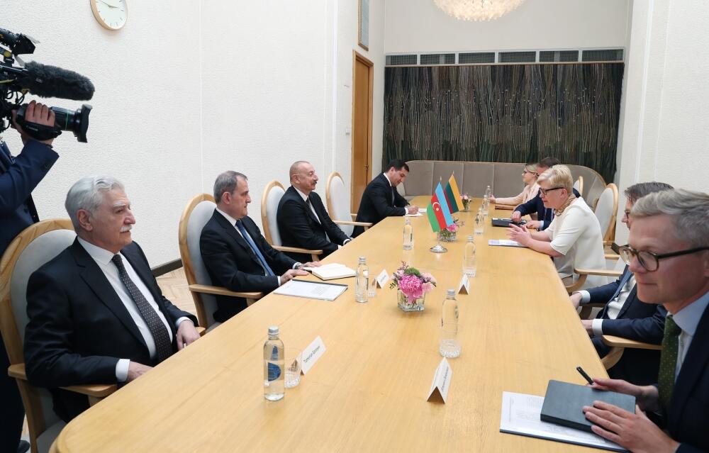 В Вильнюсе состоялась встреча Президента Ильхама Алиева с премьер-министром Литвы Ингридой Шимоните