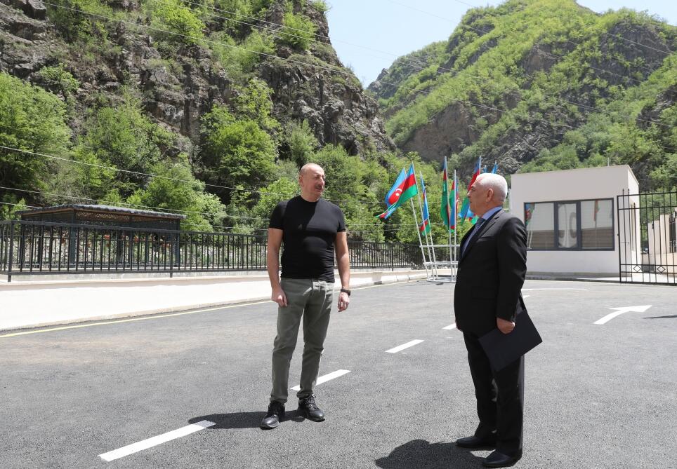 Президент Ильхам Алиев принял участие в церемонии открытия малой ГЭС “Гамышлы” в Кяльбаджаре