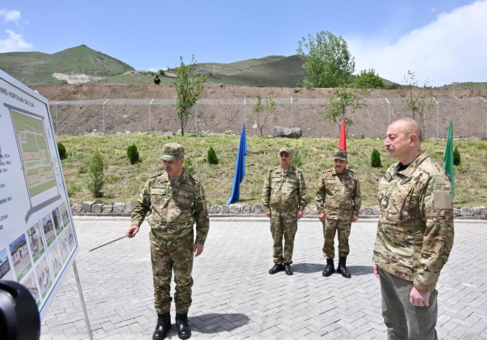 Президент Ильхам Алиев принял участие в открытии военного госпиталя в Кяльбаджаре
