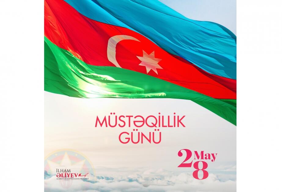 Президент Ильхам Алиев поделился публикацией в связи с 28 Мая - Днем независимости