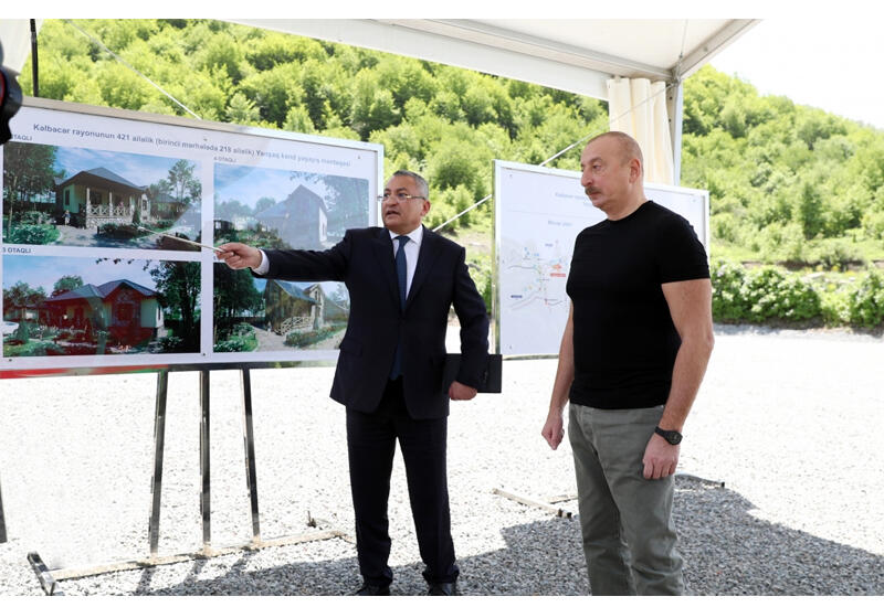 Президент Ильхам Алиев принял участие в церемонии закладки фундамента села Яншаг Кяльбаджарского района