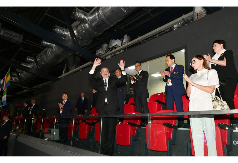 Президент Ильхам Алиев и Первая леди Мехрибан Алиева приняли участие в церемонии открытия 26-го чемпионата мира по таэквондо в Баку