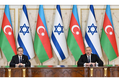 Президенты Азербайджана и Израиля выступили с заявлениями для прессы - ФОТО - ВИДЕО