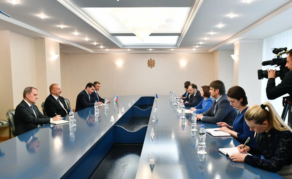 В Кишинэу состоялась встреча Президента Азербайджана Ильхама Алиева с Президентом Молдовы Майей Санду