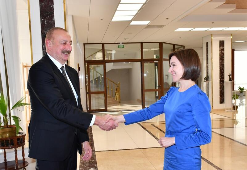 Kişineuda Prezident İlham Əliyevin Moldova Prezidenti Maya Sandu ilə görüşü olub