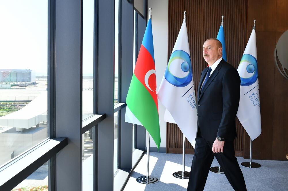 Президент Ильхам Алиев принял участие в церемонии открытия первого этапа Алятской свободной экономической зоны