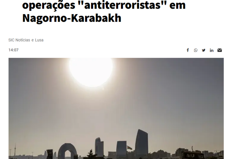 Португальский телеканал рассказал об антитеррористических мероприятиях в Карабахе