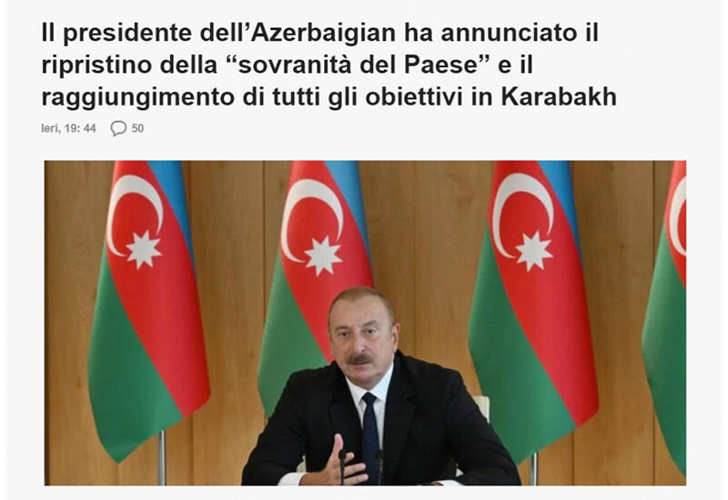 Мировая пресса продолжает держать в центре внимания мысли, содержавшиеся в обращении Президента Ильхама Алиева к народу