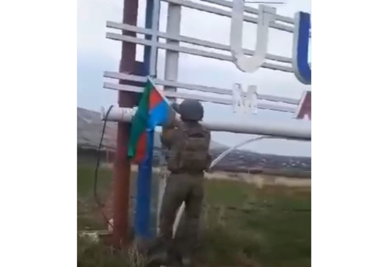 В Агдере поднят флаг Азербайджана