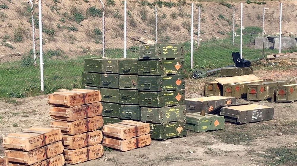 Боеприпасы, изъятые в направлении села Йухары Вейсялли Ходжавендского района