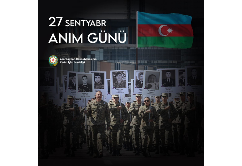 МИД Азербайджана поделился публикацией в связи с 27 сентября - Днем памяти