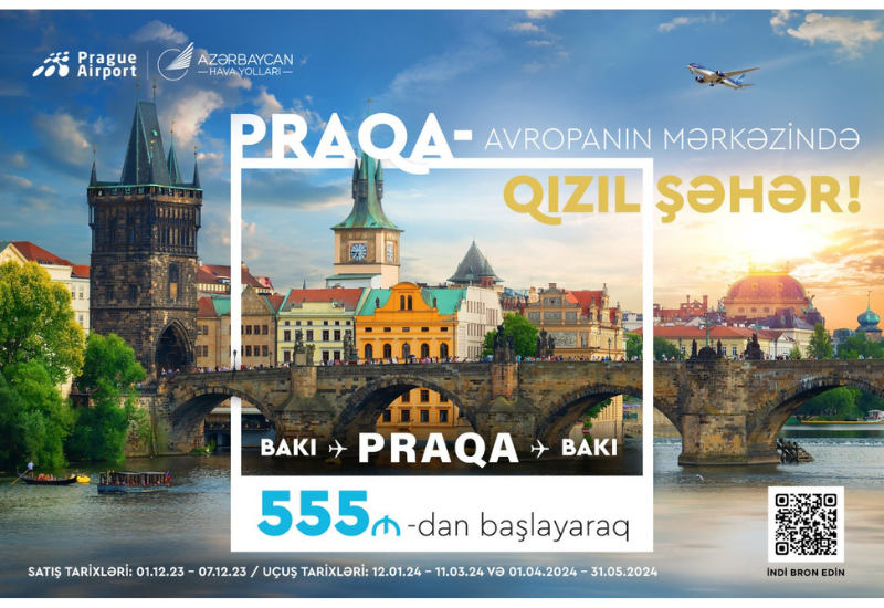 AZAL представляет скидочные билеты на авиарейсы в Прагу из Баку