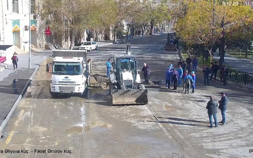 На центральной улице Баку ограничено движение транспорта