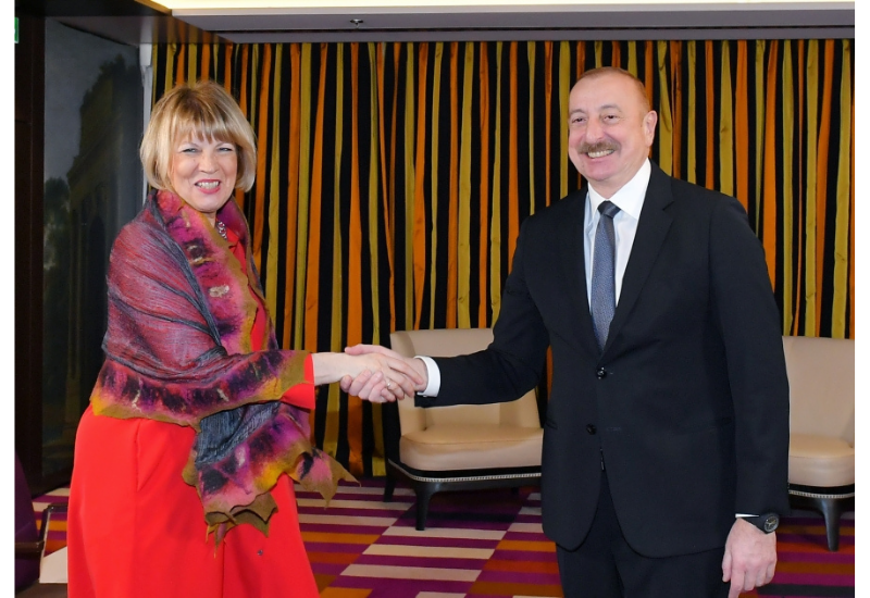 В Мюнхене встретились Президент Ильхам Алиев и генеральный секретарь ОБСЕ Хельга-Мария Шмид