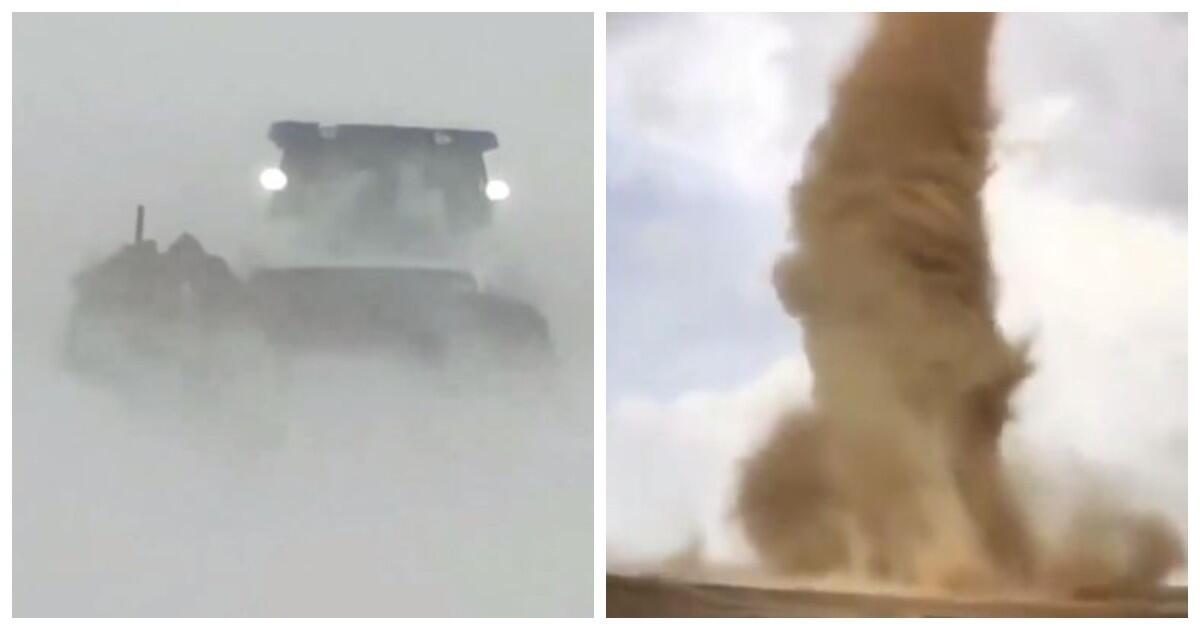 Снежная и песчаная буря накрыли Китай