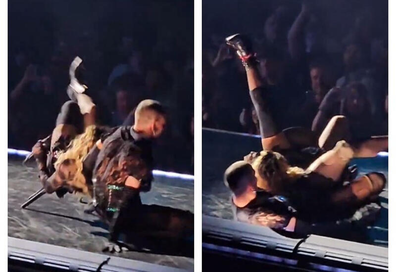 Танцор в каблуках уронил Мадонну на концерте