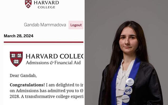 Azərbaycanlı qız Harvard Universitetinə qəbul olundu