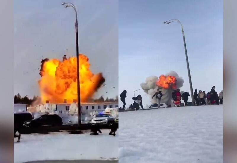 Момент удара беспилотника по предприятию в Татарстане