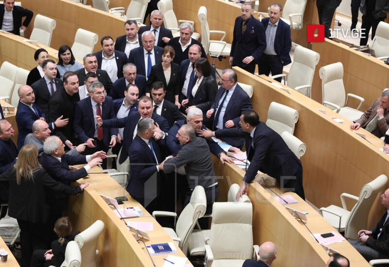 Драка в грузинском парламенте