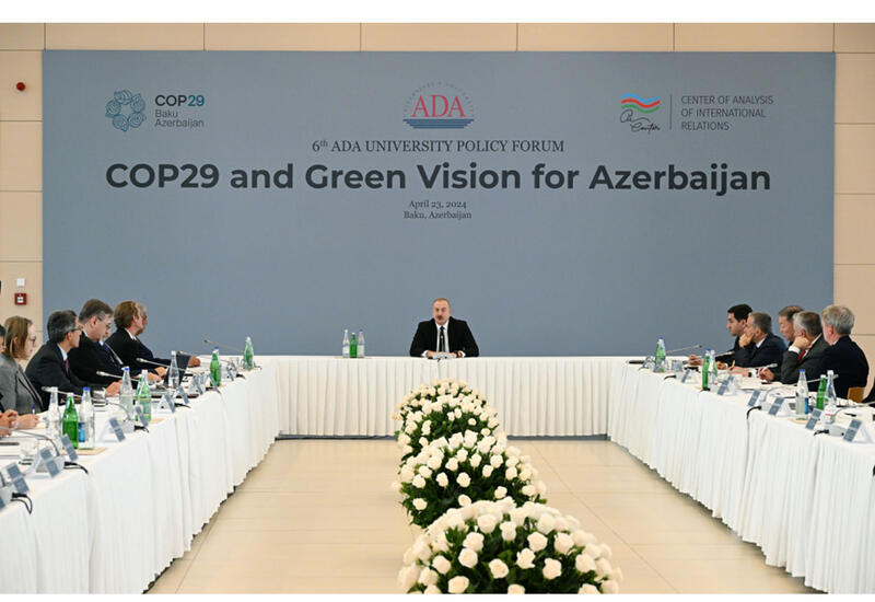 Президент Ильхам Алиев принимает участие в международном форуме на тему «СОР29 и Зеленое видение для Азербайджана»