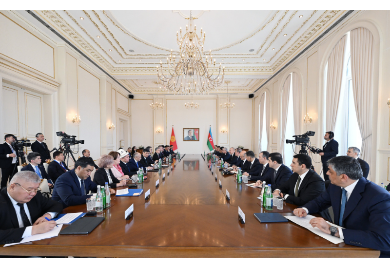 Президент Ильхам Алиев и Президент Садыр Жапаров принимают участие во II заседании Межгосударственного совета Азербайджана и Кыргызстана