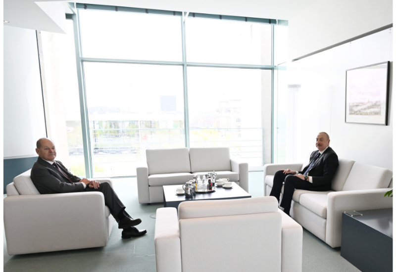 В Берлине состоялась встреча Президента Ильхама Алиева и Канцлера Германии Олафа Шольца один на один