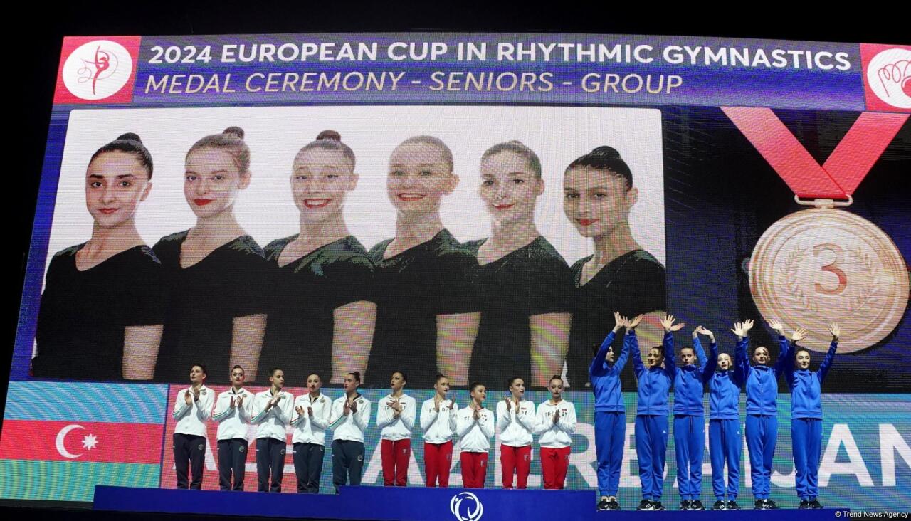 Кубок Европы в Баку: состоялась церемония награждения команд в групповых упражнениях